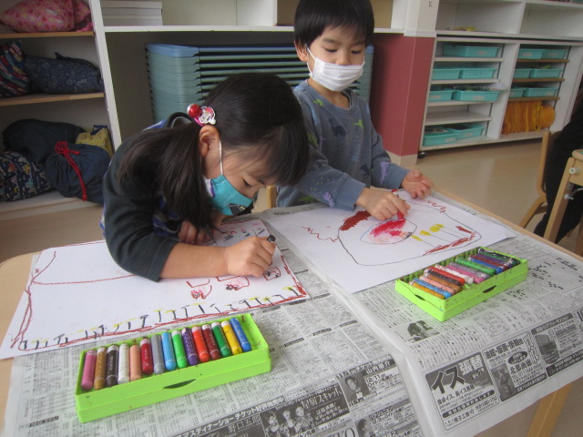 12月5日(月)ぞう組 経験画 | 認定こども園 幼稚舎えるむ 北海道恵庭市